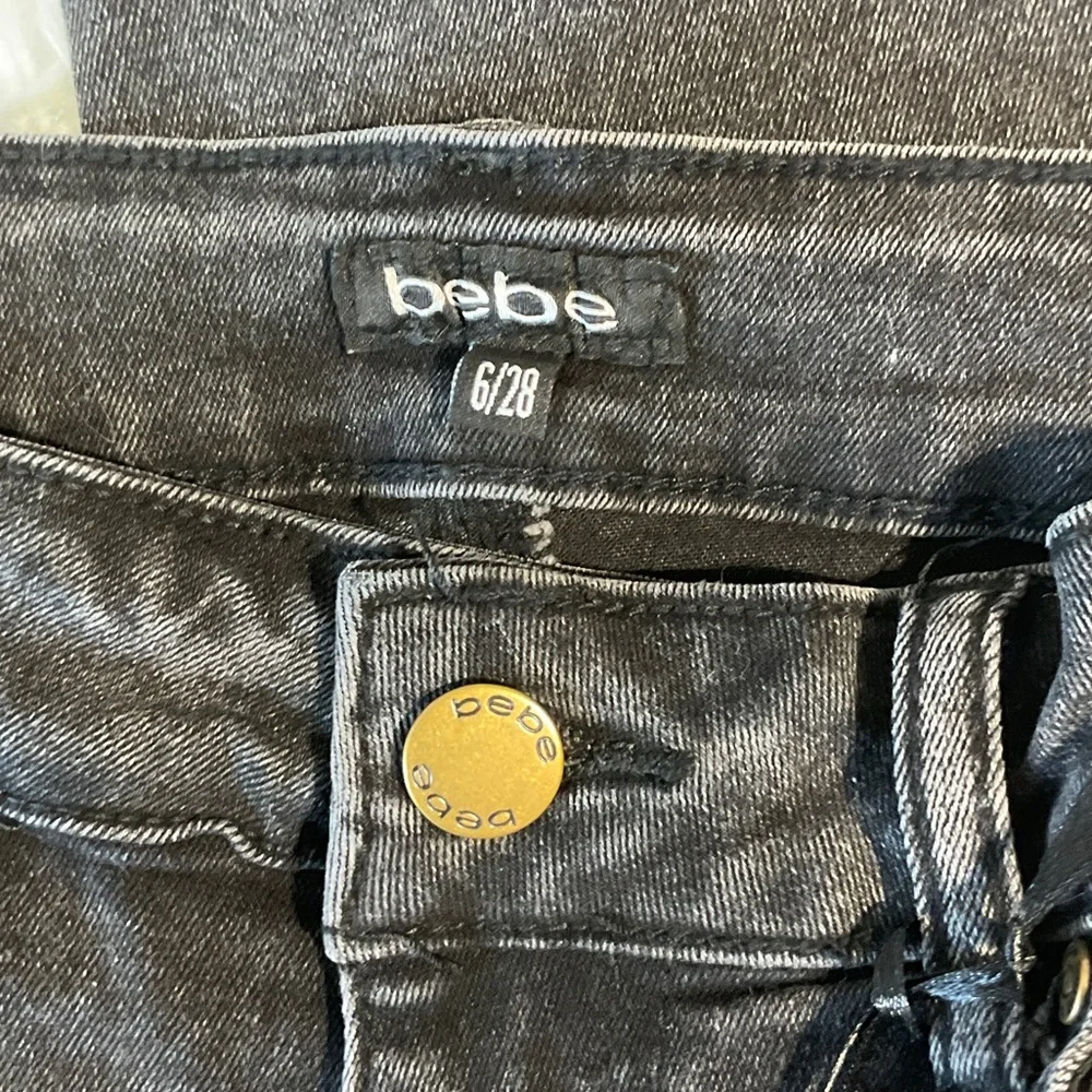 bebe Women's Bootleg High-Rise Jeans in Washed Black Size 6/28
